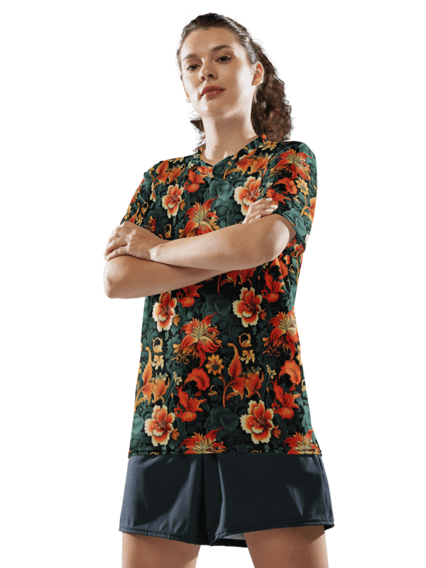 Sunset Flowers | Recycled Unisex Sports Jersey product image (2)