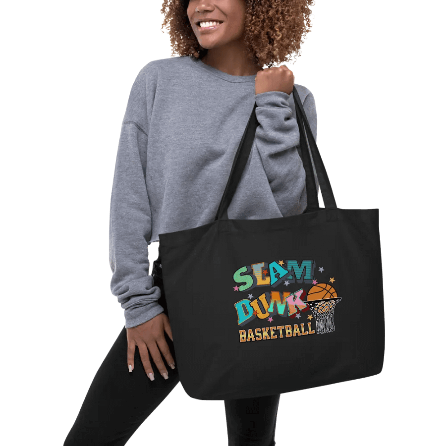 Basketball Slam Dunk Organic Cotton Tote product image (3)