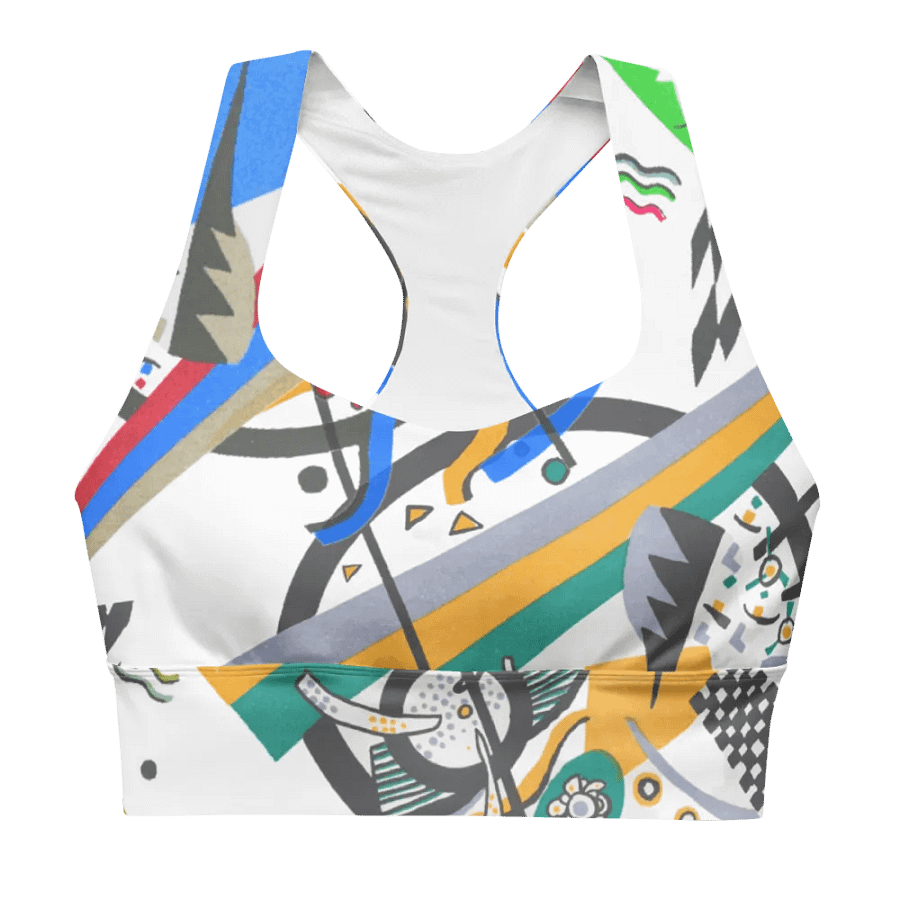 Abstract Lithographic Pattern Design Longline Sports Bra - V4 product image (2)