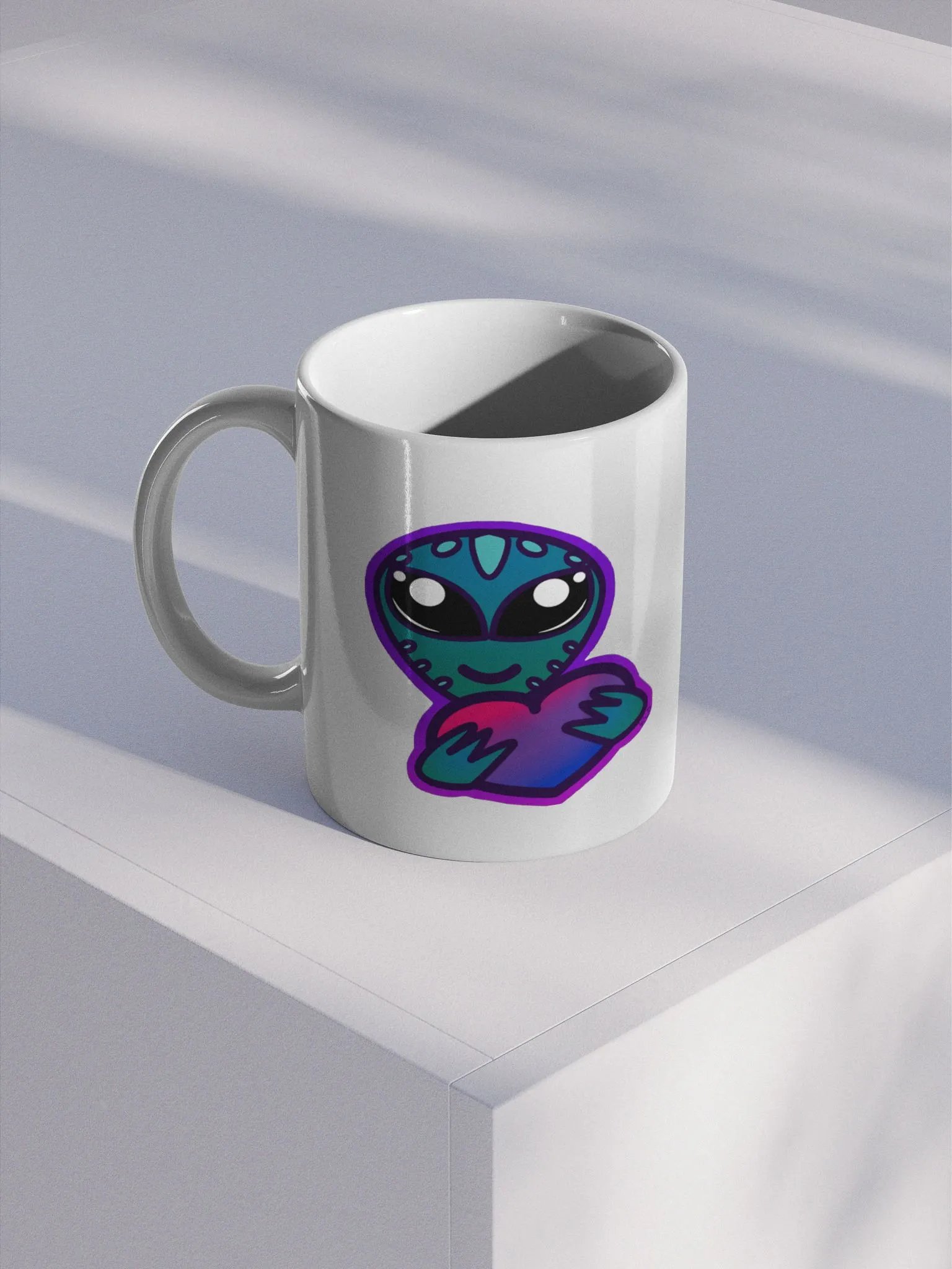 Bi Pride Heart Alien Mug product image (1)