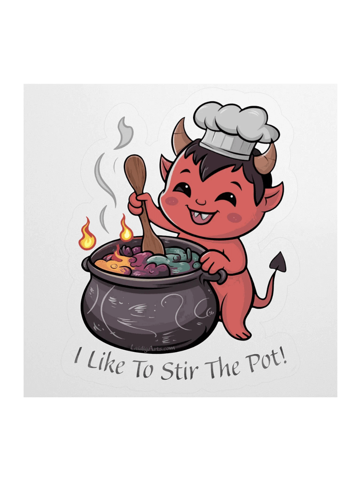 I Like To Stir The Pot Happy Devil Vinyl Sticker product image (2)