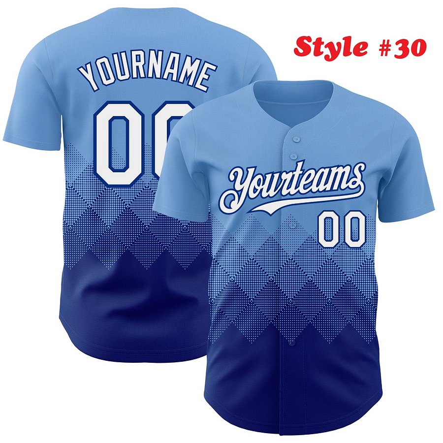Authentic Baseball Jersey, Custom Baseball Jersey, Personalized Sport Jersey, Colorful, Number, 3D Gradient Square Shape product image (187)
