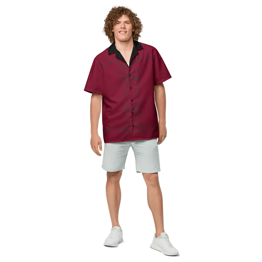 Hawaiian Shirt v1 - Burgundy product image (5)