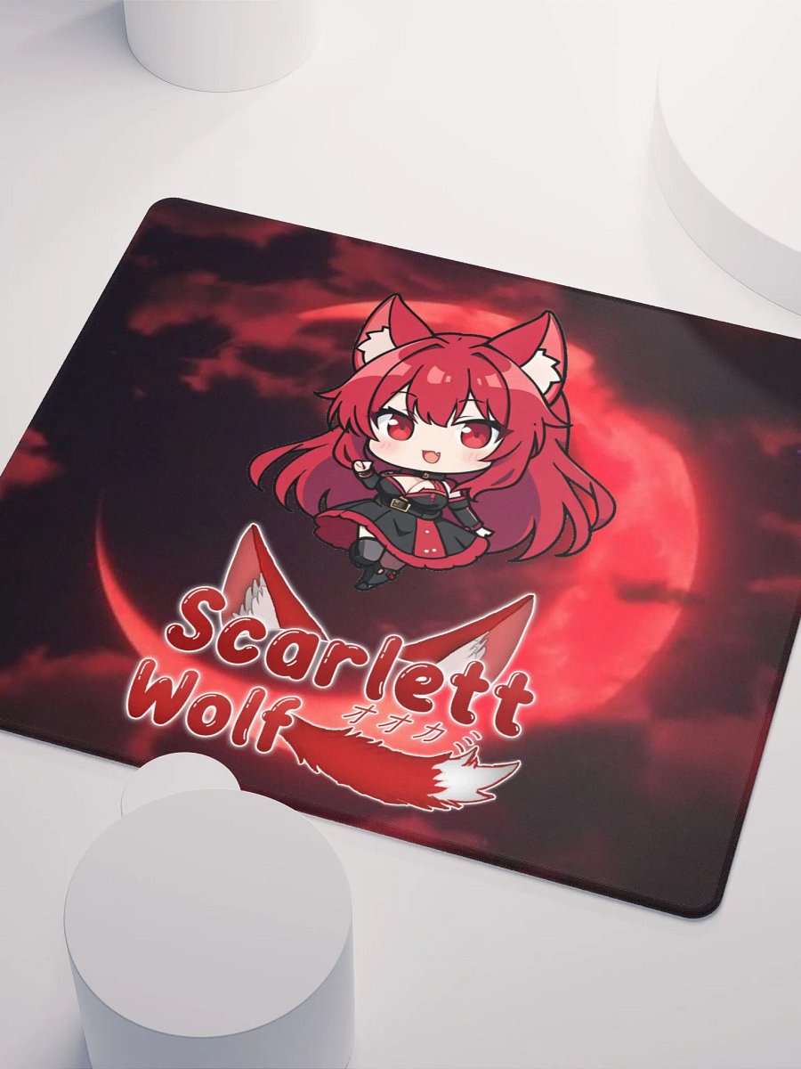 Scarlett Wolf Red Moon Gaming Mouse Pad product image (5)