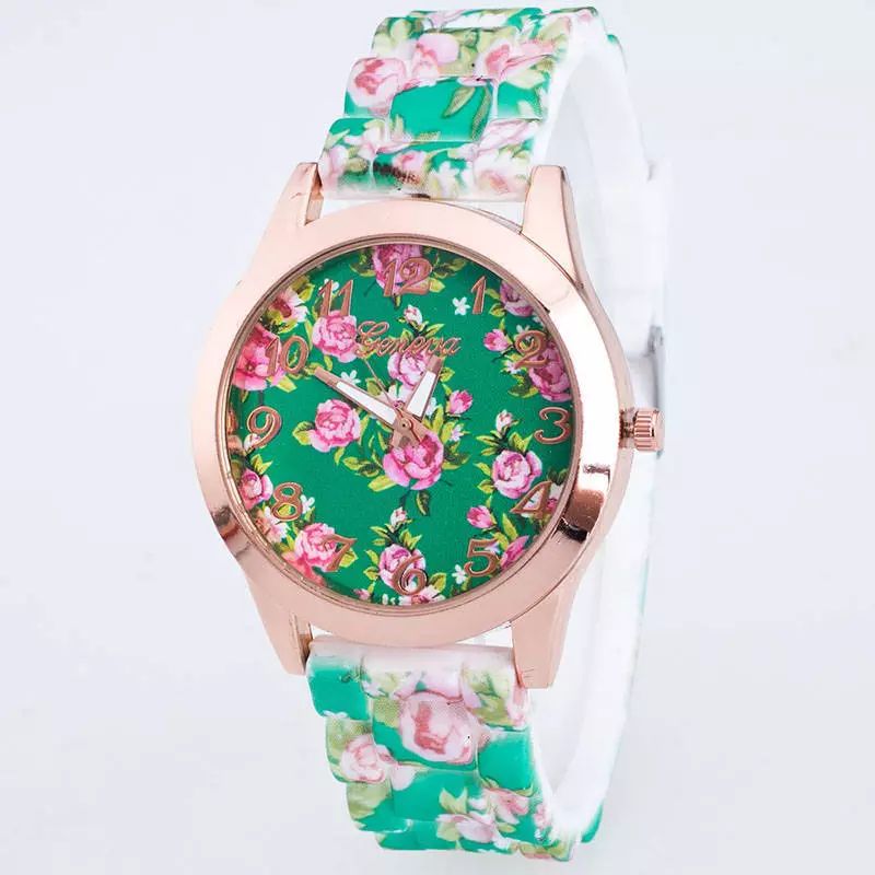 Printed Flowers Fashion Watch Watches Quartz Analog Women Wristwatch Girls product image (6)