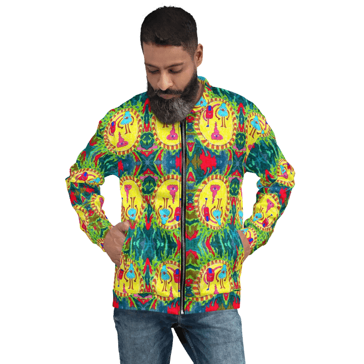 Abstract Doodle Folk Unisex Bomber Jacket product image (2)