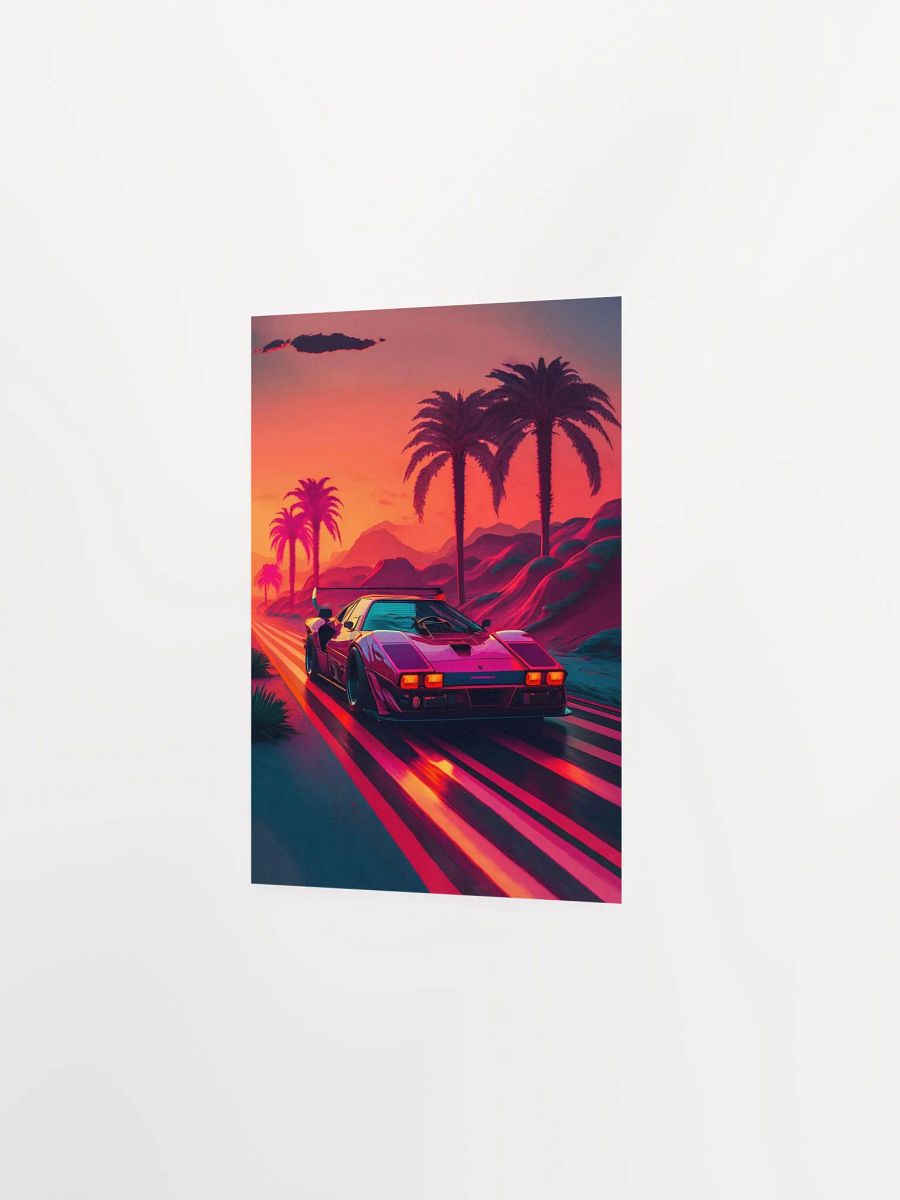 Ferrari, Retrowave car, synthwave landscape [synthwave/vaporwave/cyberpunk] — aesthetic art print product image (7)