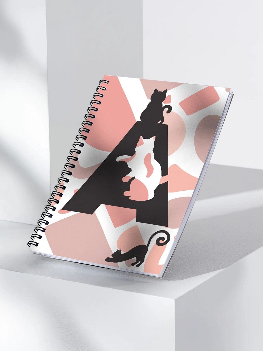 Monogram Letter A Cat Lover Geometric Pinks Notebook product image (3)