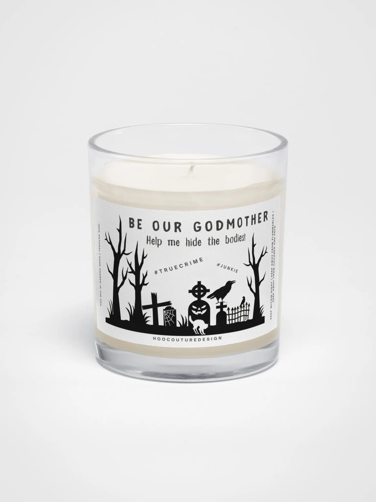 Funny goth gift for a godmother - True-crime - Soy wax vegan candle product image (2)