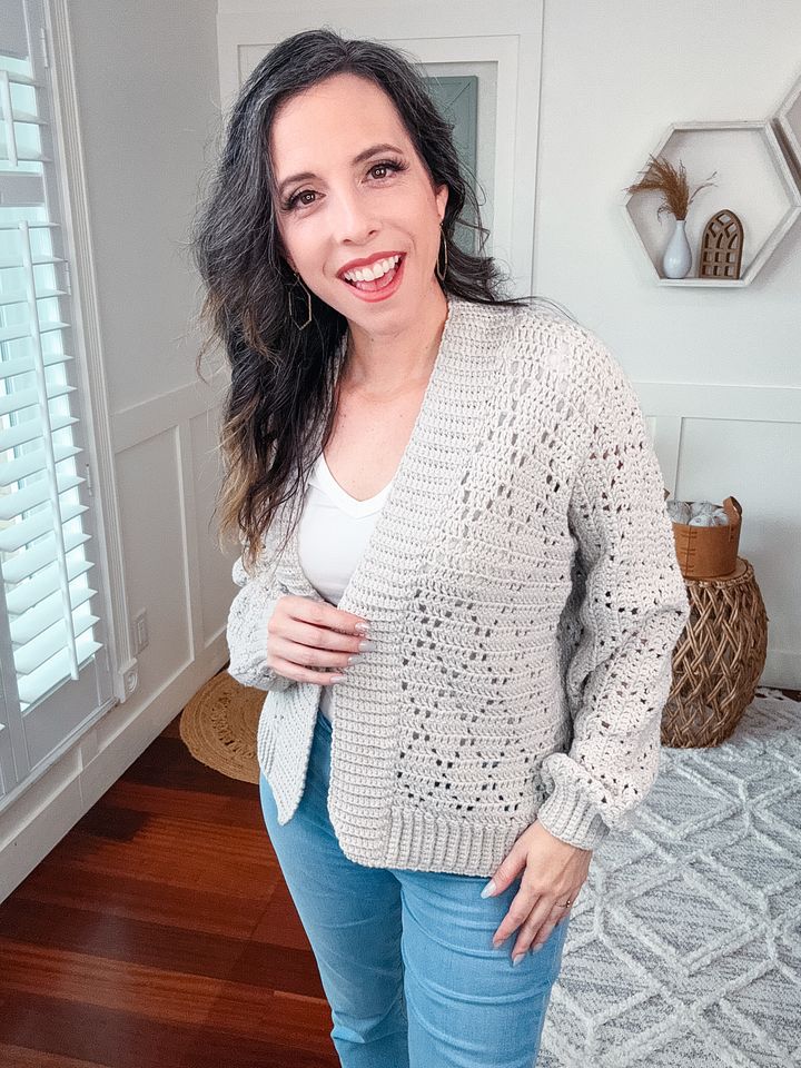 Diamond Crochet Cardigan Video Tutorial (9 Sizes) product image (1)