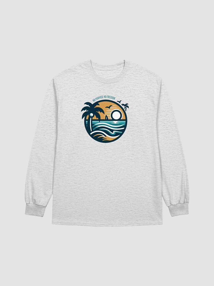 Tropical Circle Beach Scene Long Sleeve Tee | no purpose no freedom product image (1)