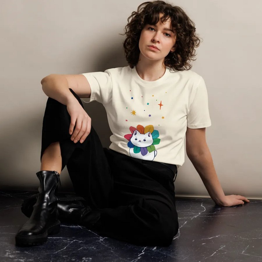 Cats and rainbows (Colour Unisex Premium T-Shirt) product image (10)