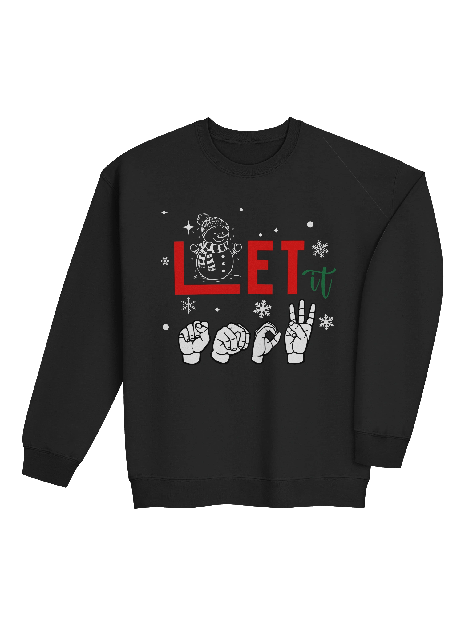 "Let It SNOW – ASL Fingerspelling Winter Sweatshirt" by Able Lingo product image (4)