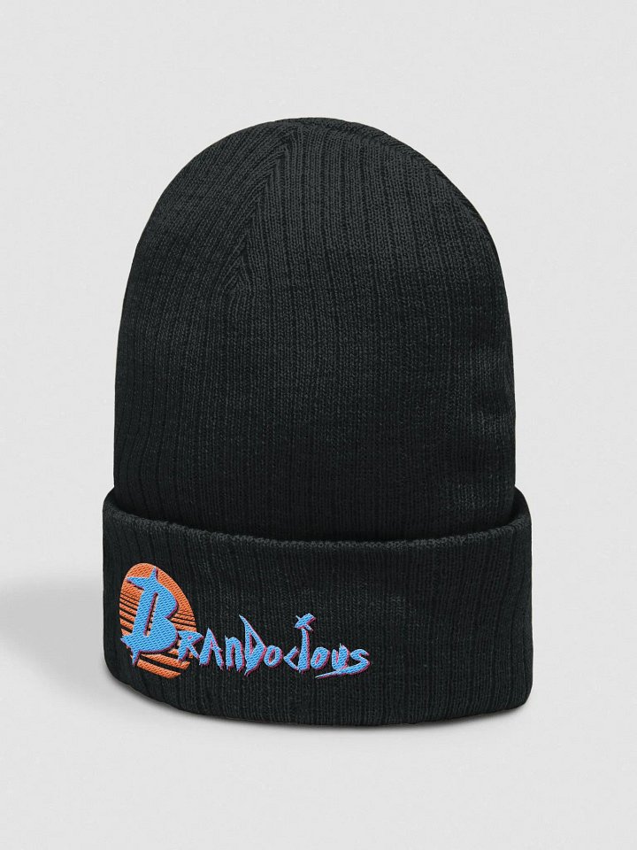 Brandocious Orange Sun, blue/pink letters - Ribbed Knit Beanie product image (13)