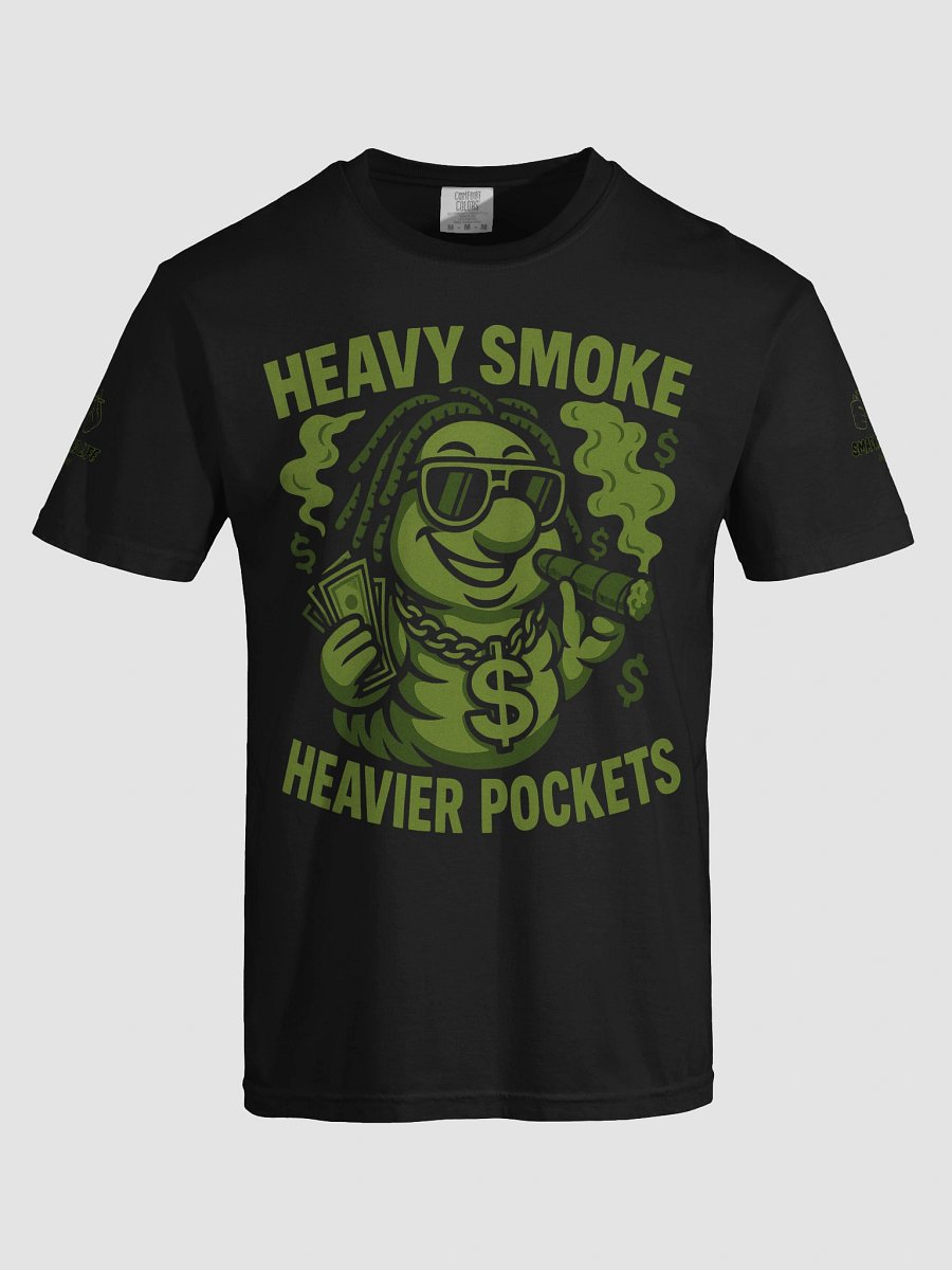 Heavy Smoke Heavier Pockets Stoner Shirt – Weed Worm Smoking Blunt Money Tee, Trippy Rasta Highlife T-Shirt, 420 Streetwear for Smokers product image (33)