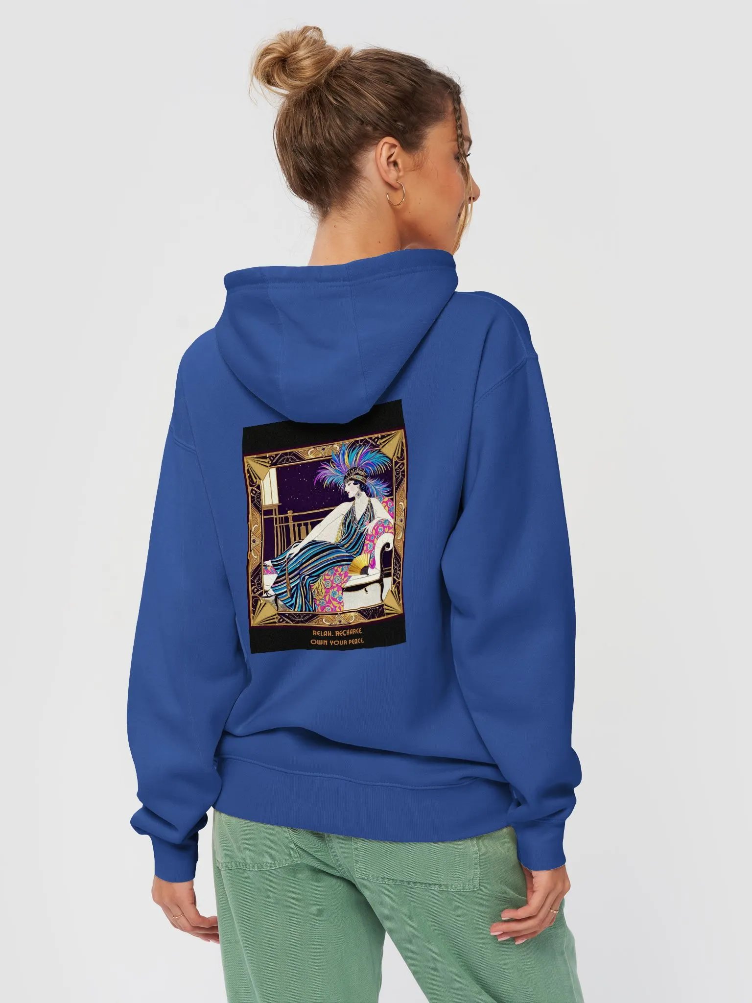 Relax. Recharge. Own your Peace - 1920s Colorful Back Graphic - Hoodie product image (7)