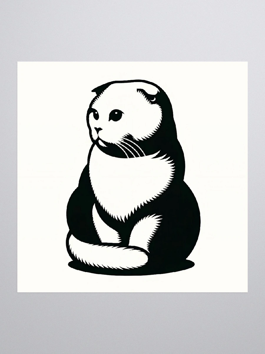 Kiss Cut Stickers: Scottish Fold Monochrome product image (1)