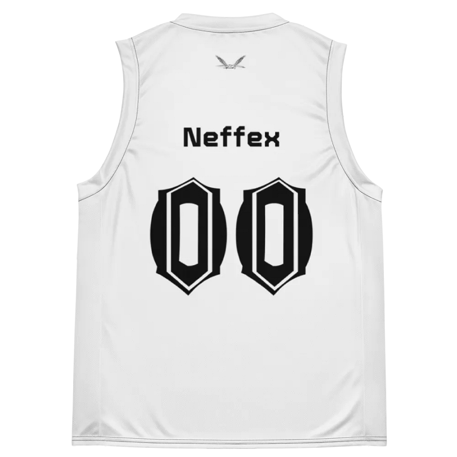 Neffex - White - Recycled Unisex Basketball Jersey - Black HApex Gear Black Logo product image (11)