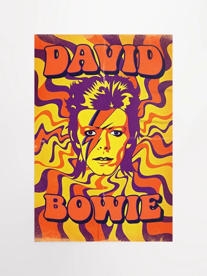 David Bowie Ziggy Stardust Poster - Psychedelic Aladdin Sane Print, Orange Yellow Purple Wall Art, Glam Rock Retro Music Decor product image (2)