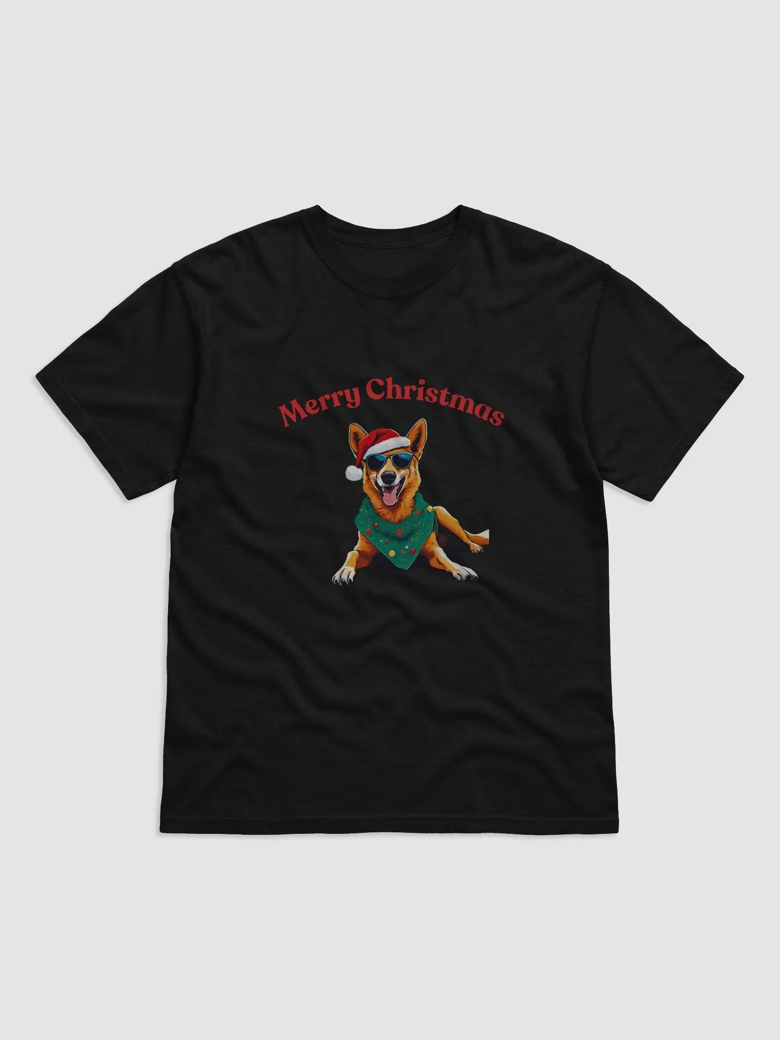 Festive Dingo Merry Christmas T-Shirt - Red product image (1)