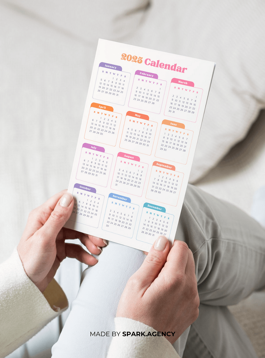 Colorful Tabs Yearly 2025 Annual Calendar product image (2)