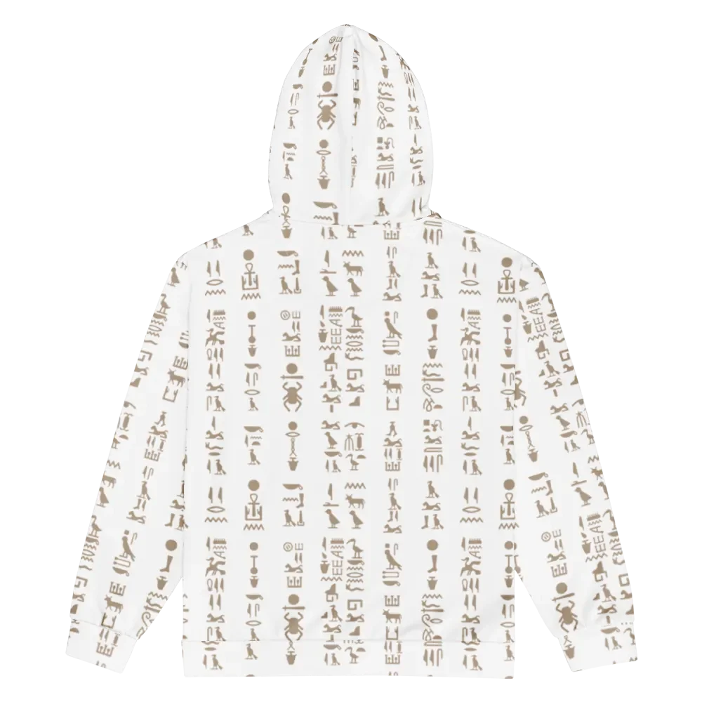 Isis White Hieroglyphs Detail Unisex Zip Hoodie product image (2)