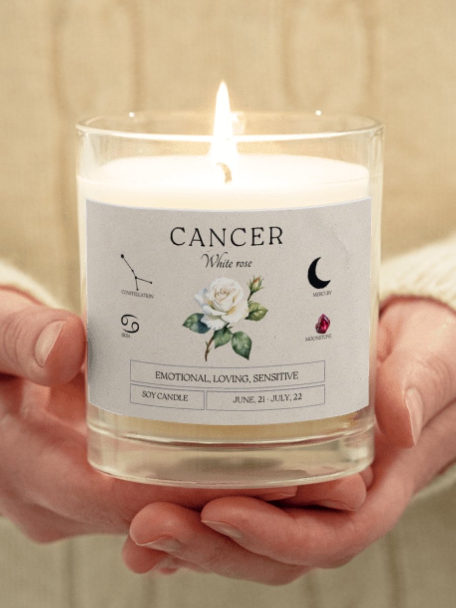 Cancer Birth Month Flower Birthstone Vegan Soy Wax Candle product image (1)