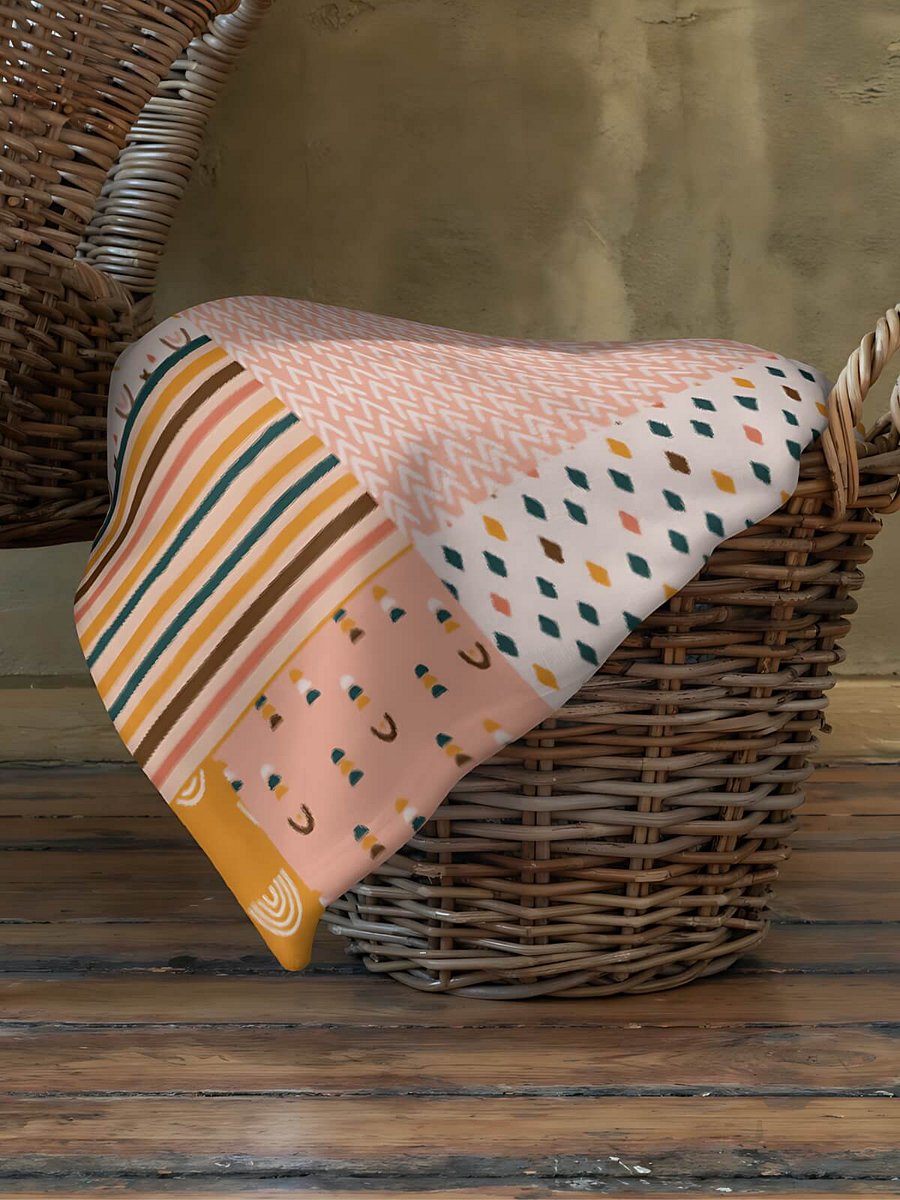Bohemian Buttercup Rainbow Patchwork Throw Blanket product image (3)