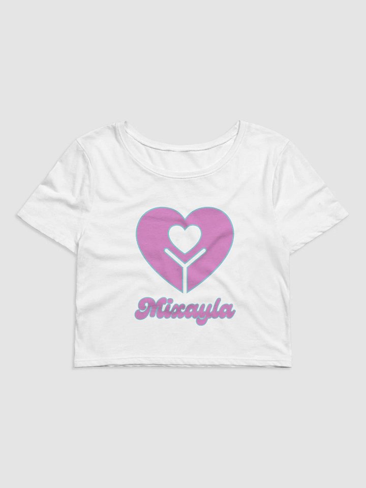 White Crop Top (Pink Logo) product image (1)