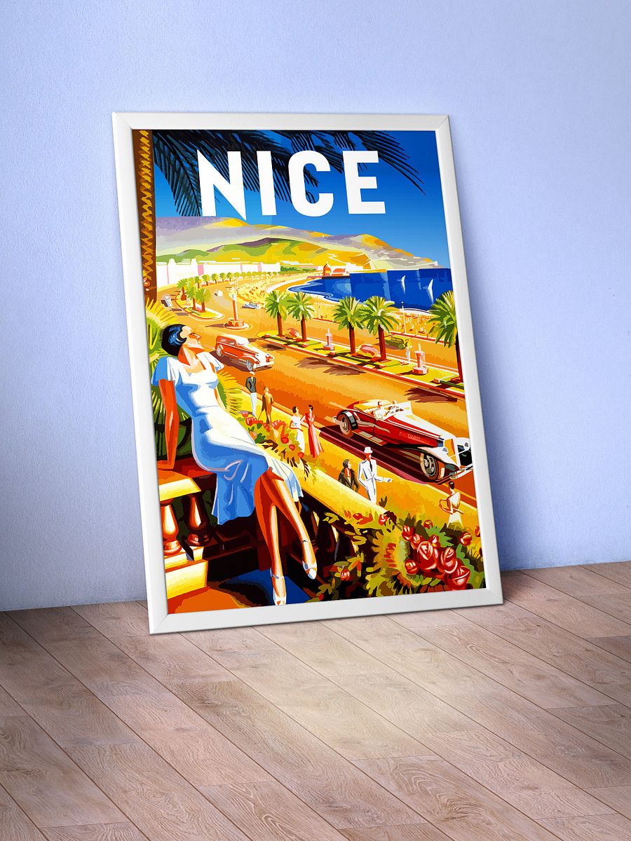 Nice, France, 1930 — retro vintage travel poster, art deco poster, art deco print, art deco wall art, vintage poster product image (3)