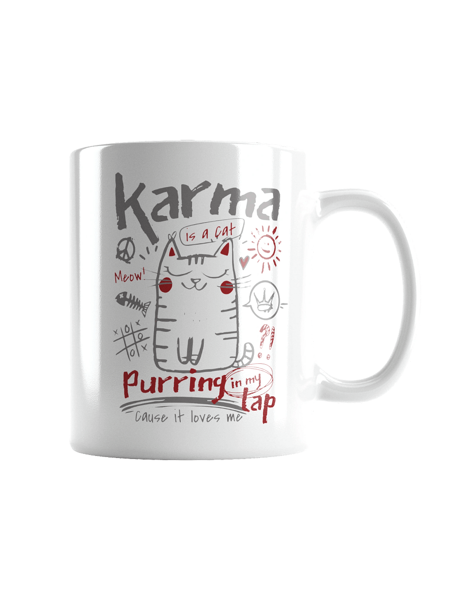 Karma is a Cat | White Glossy Mug product image (1)