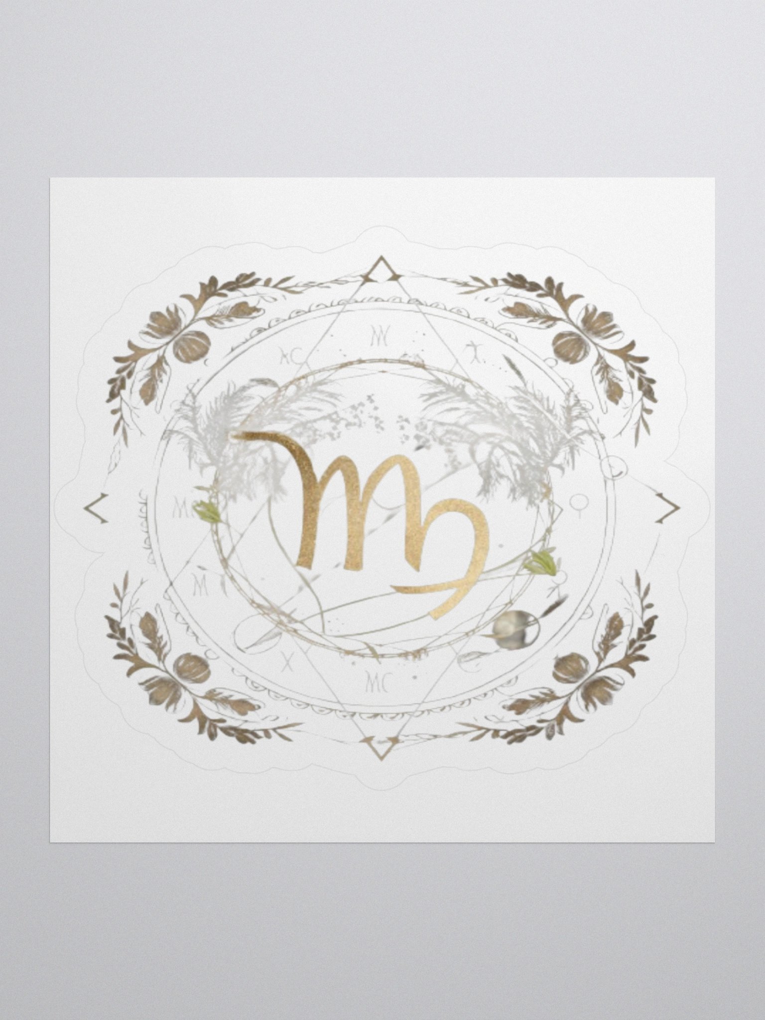 Virgo Zodiac Sticker - Maiden with Wheat & Floral - Durable Vinyl product image (2)