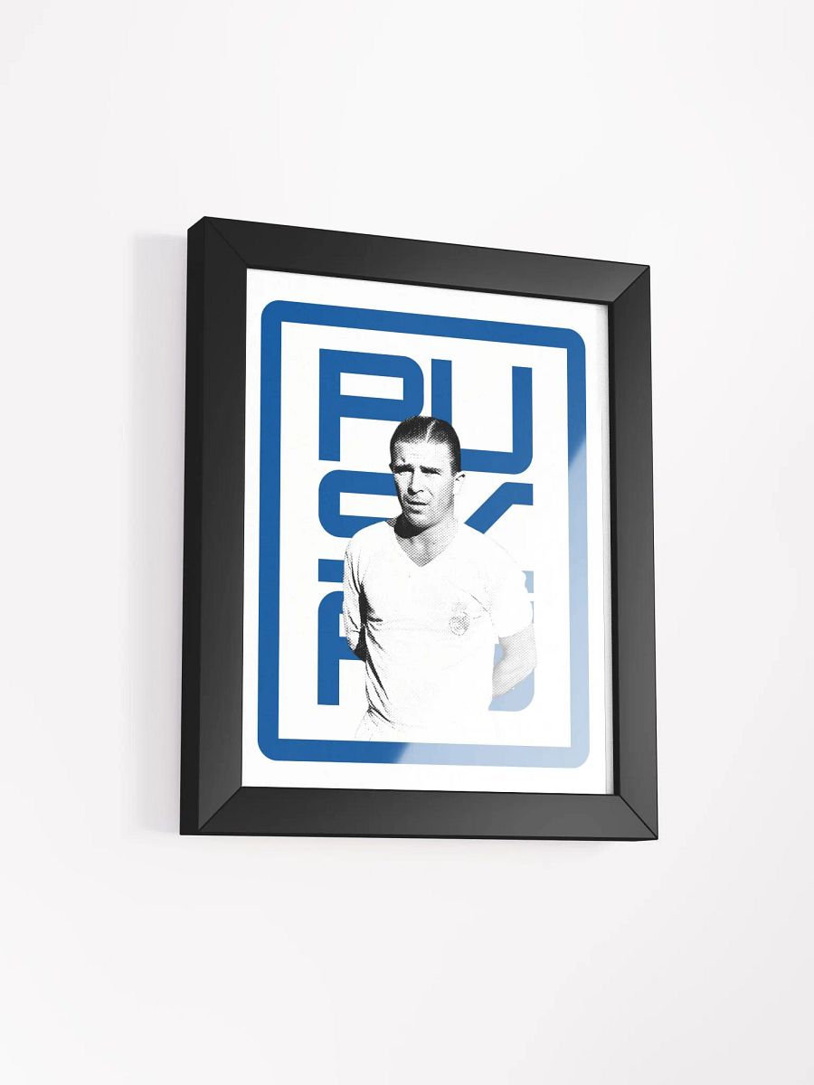 Ferenc Puskás BW Real Madrid Name Art Framed Print product image (1)