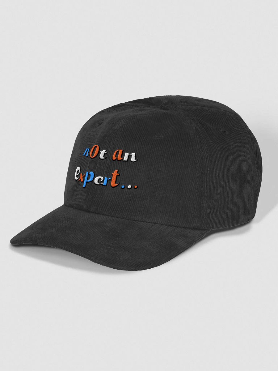 "not an expert..." Black Colour Corduroy Cap product image (3)