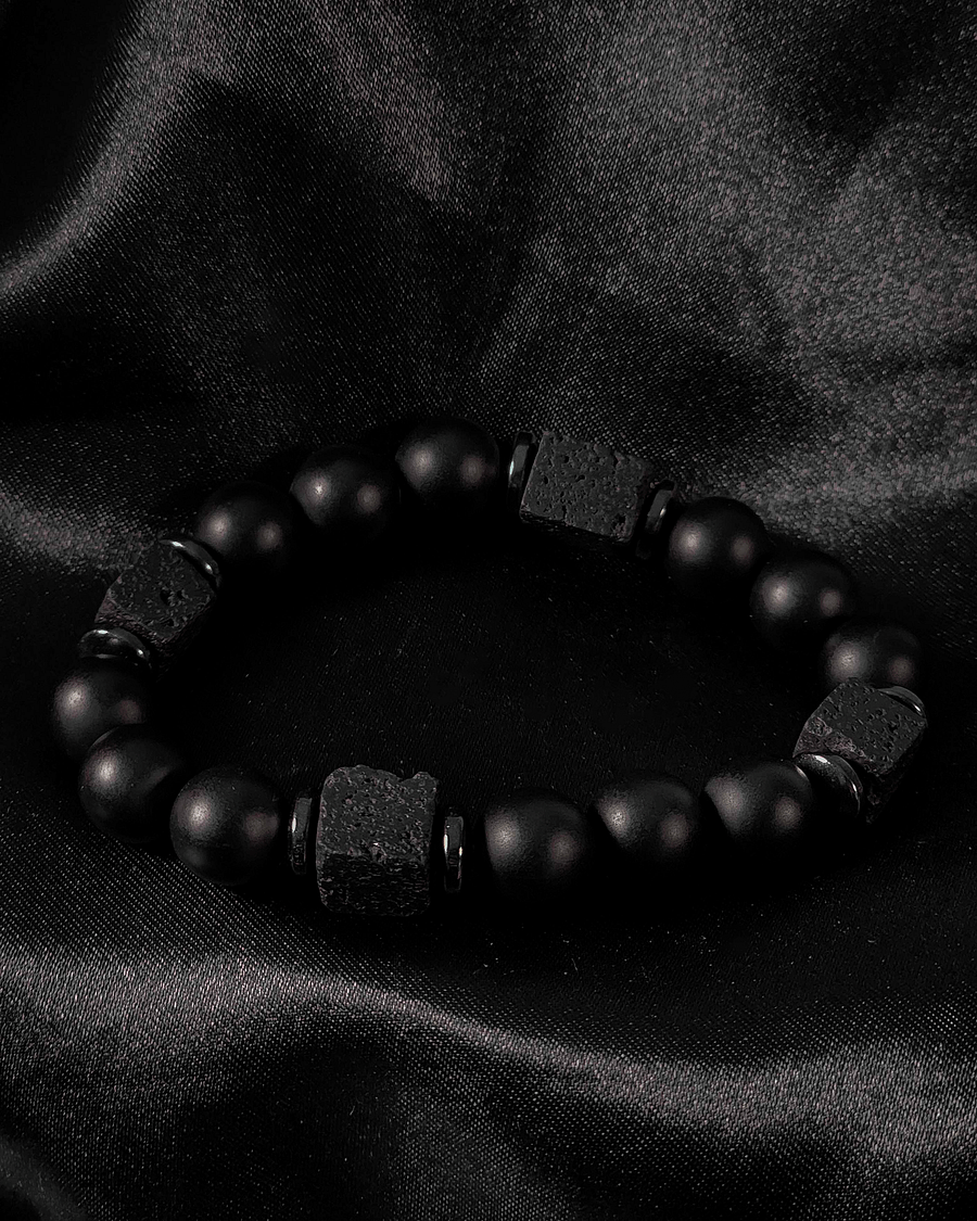 Onyx & Lava Stone Beaded Bracelet product image (1)