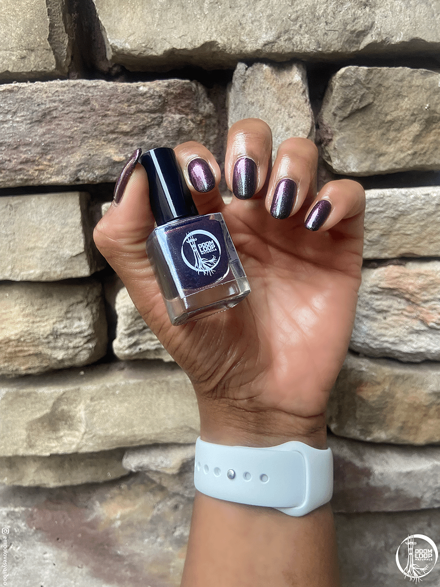 RUINCHARMED - Dark Bruised-Red and Green Shimmer Nail Polish product image (3)