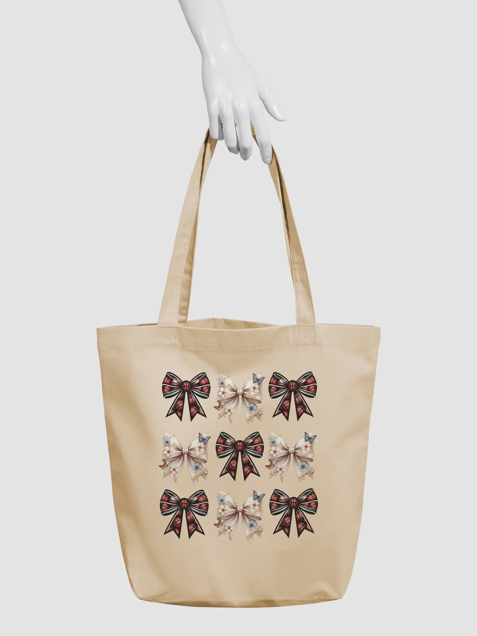 Spring Bow Basketball Whimsical Pattern Eco Tote Bag product image (6)