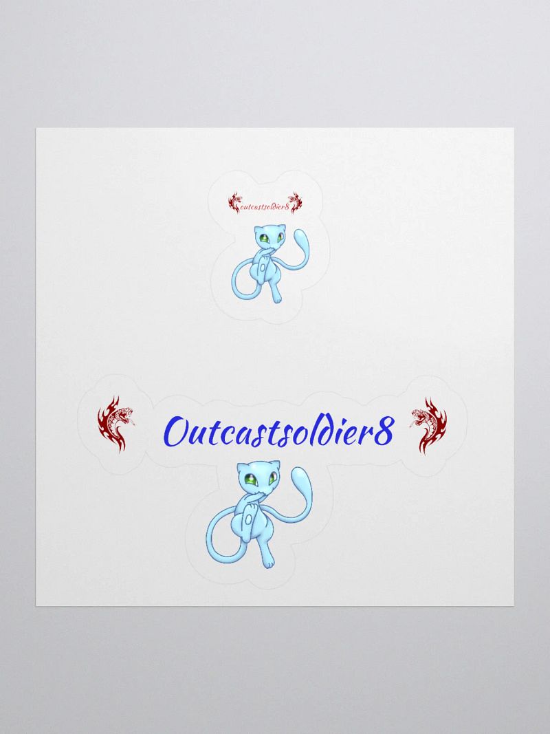 Whimsical Blue Cat Kiss Cut Stickers