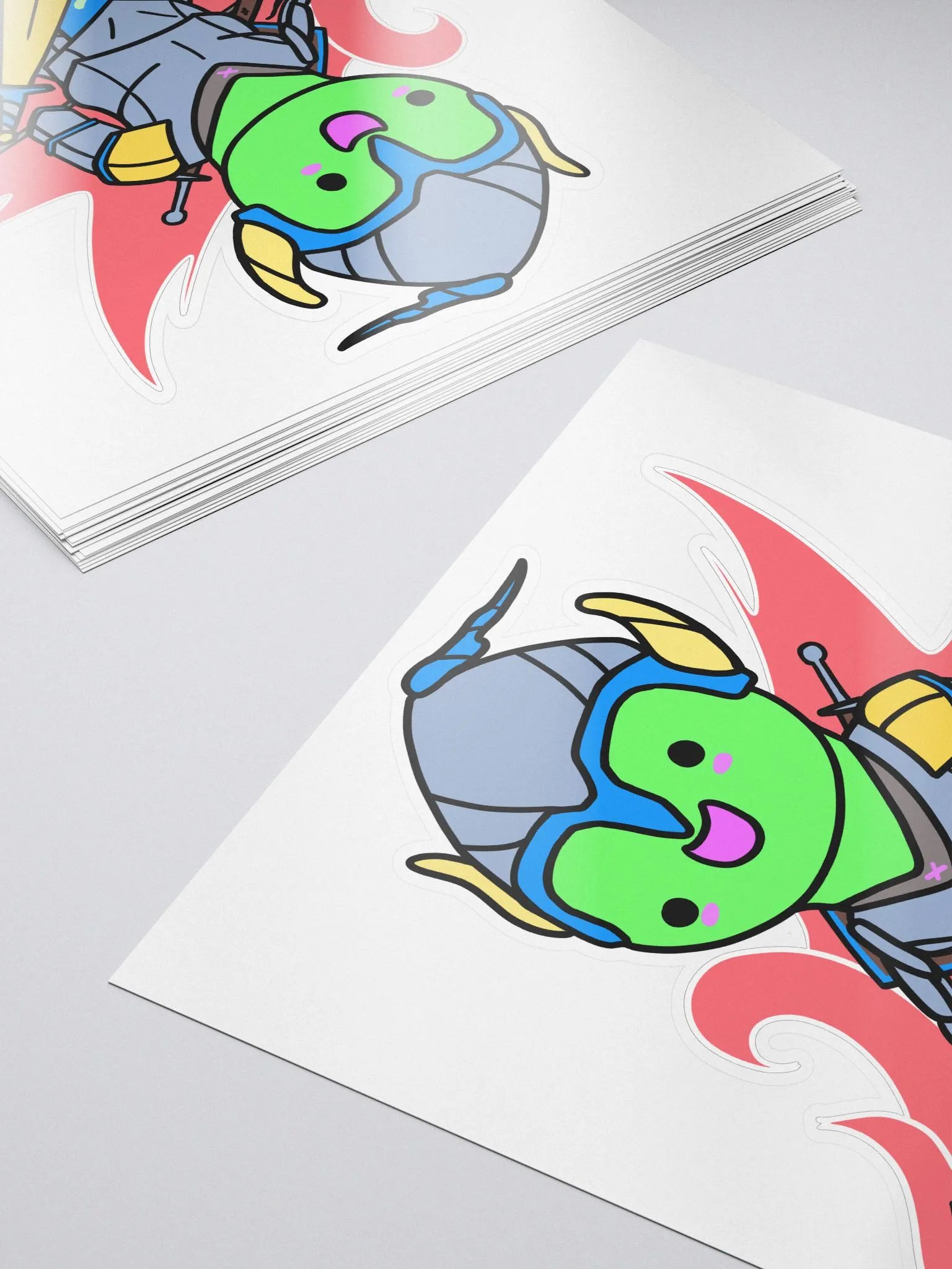 RPG Worm - Fighter Class Kiss Cut Sticker product image (5)