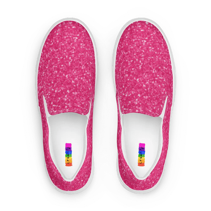 Sparkling Pink Glitter Women's Slip-On Shoes product image (2)