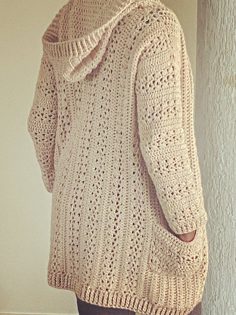 Crochet Hooded Cardigan Written Pattern product image (1)