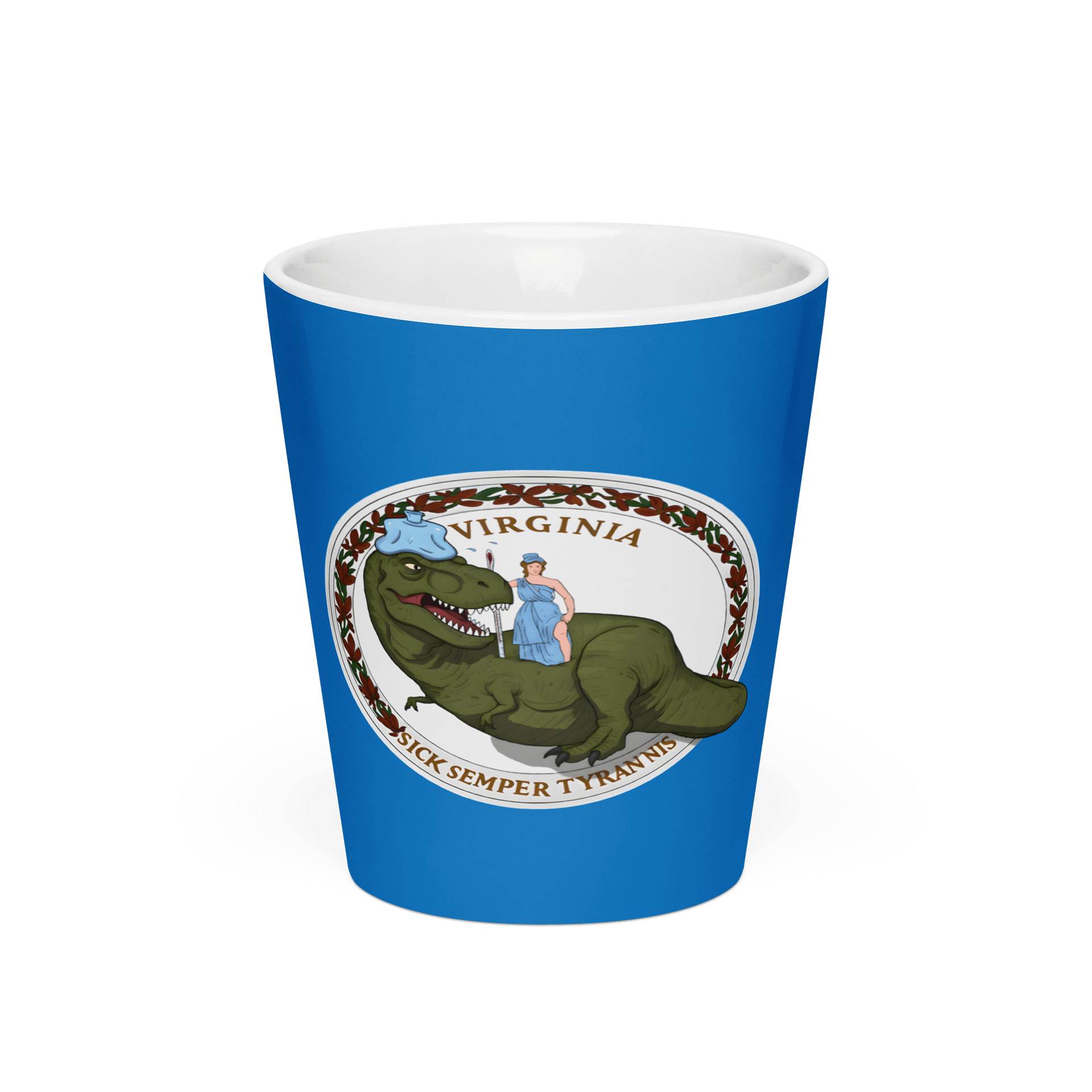 Virginia Flag - Sick Tyrannosaurus Rex Edition Latte Mug product image (1)