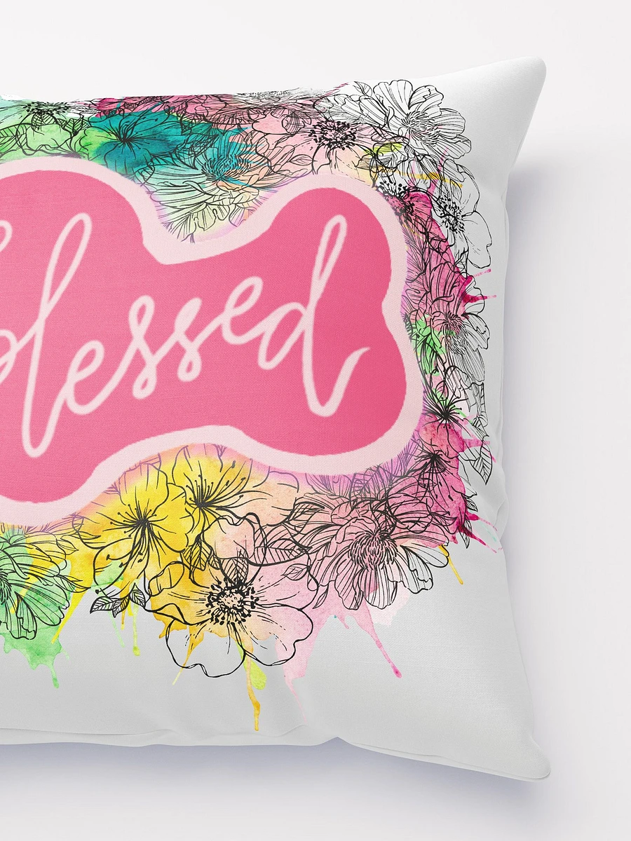 #Blessed Pink Floral Throw Pillow product image (4)