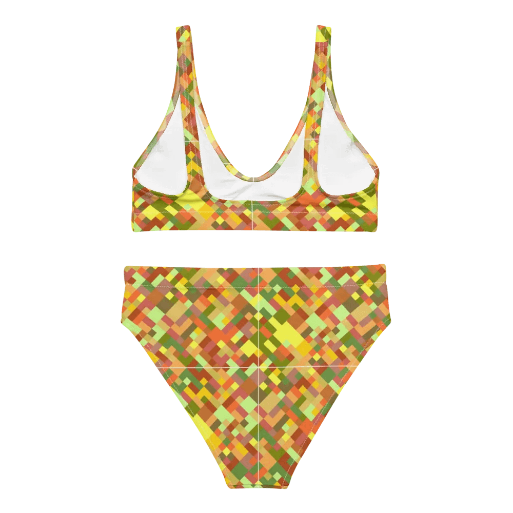 Colorful Mosaic Pattern Design High Waisted Bikini - v2 product image (2)