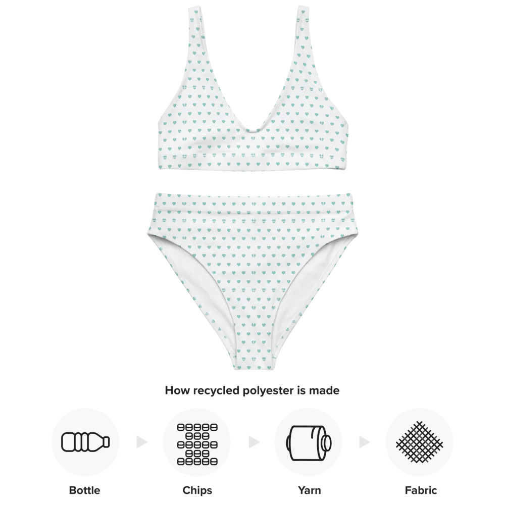 Pastel Heart Seamless Pattern High Waisted Bikini - V10 product image (4)