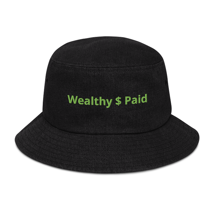 FAST MONEY GREEN Wealthy $ Paid Denim Bucket Hat product image (1)
