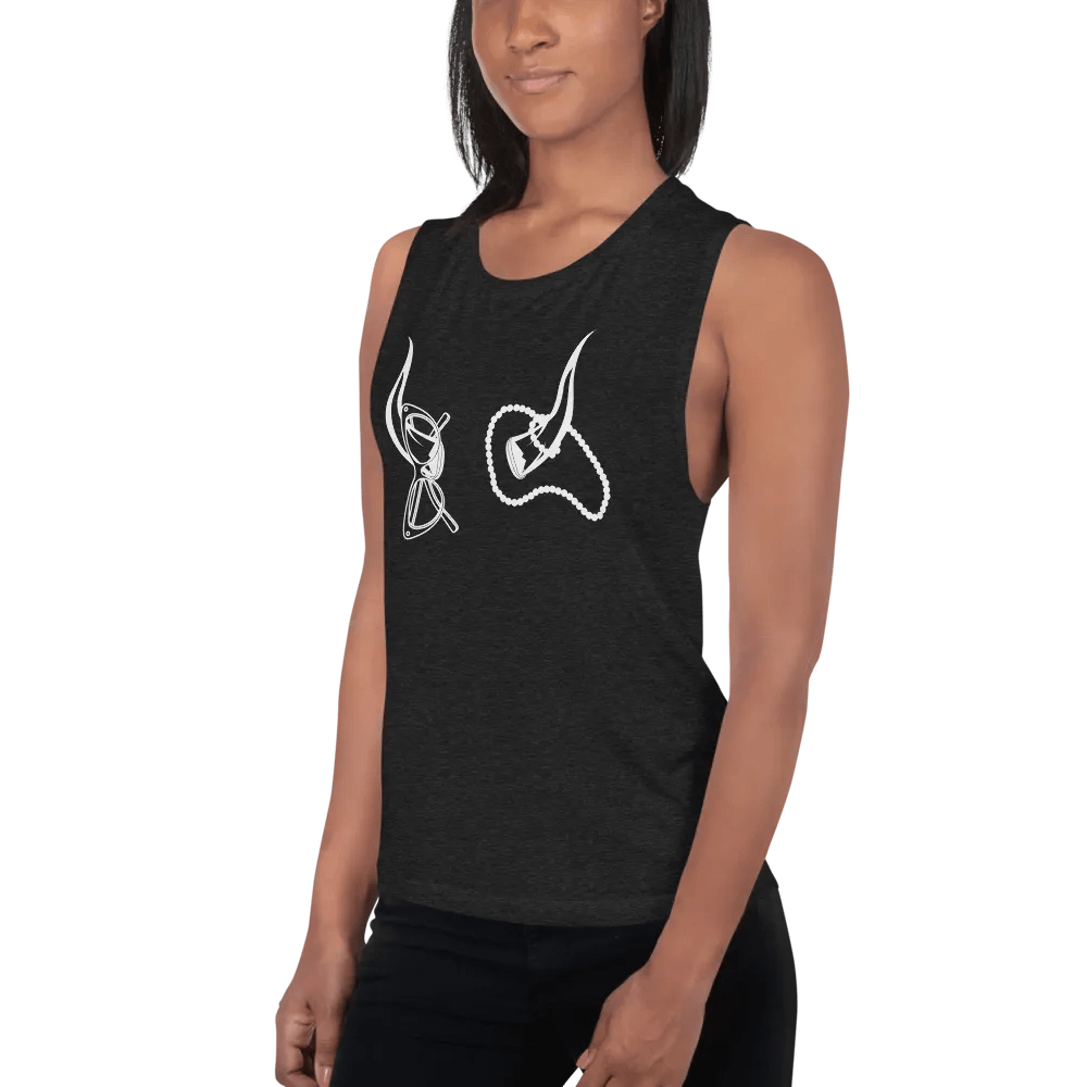 Horns, Glasses & Pearls Flowy Muscle Tank product image (2)