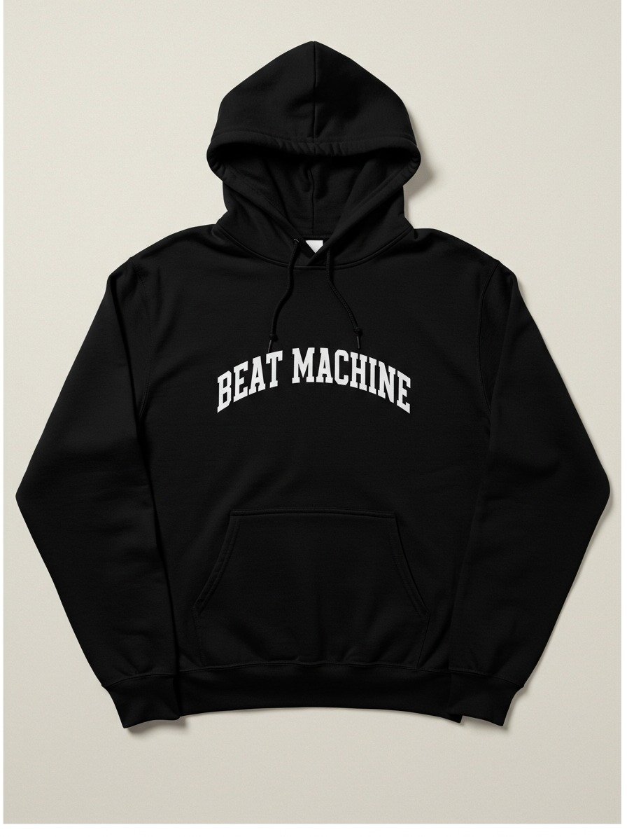BEAT MACHINE HOODIE B/W product image (1)