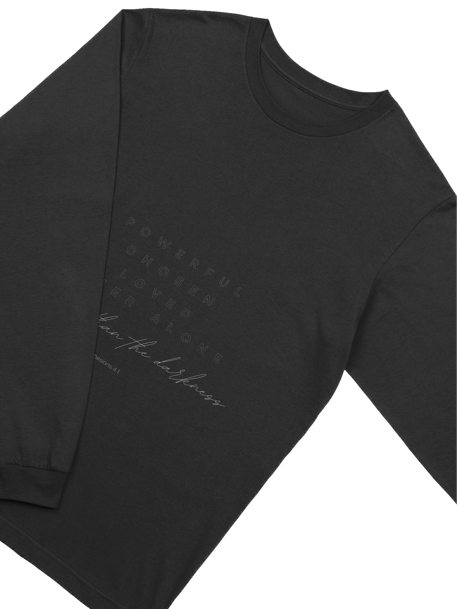 "Stronger than the darkness" Long Sleeve Tee (Black) product image (4)