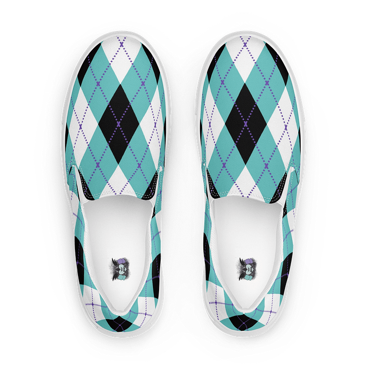 Teal Argyle Women's Slip-On Shoes product image (1)